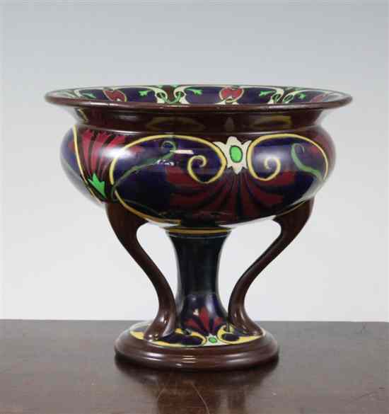 Appraisal: A Shelley 'Intarsio' pedestal bowl decorated with abstract flowers and