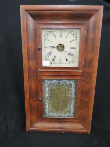 Appraisal: Jerome Company Weight Driven Clock -day enameled stenciled glass door