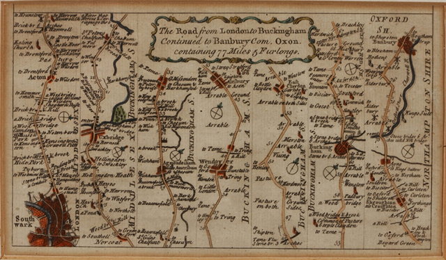 Appraisal: AN EARLY TH CENTURY ENGRAVED MAP of the road from