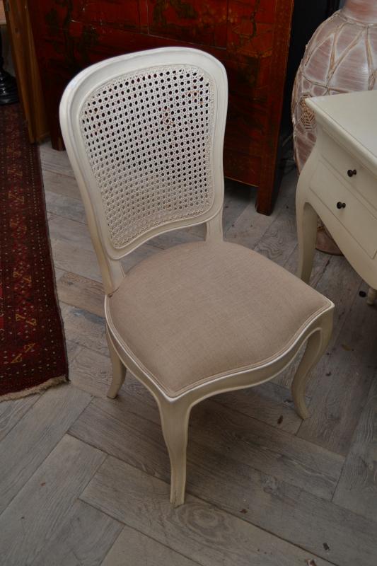 Appraisal: A LOUIS STYLE WHITE PAINTED CHAIR AND A SIMILAR UPHOLSTERED