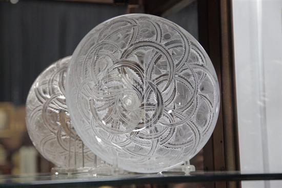 Appraisal: LALIQUE BOWL Pinsons pattern with bird and foliate motif Signed