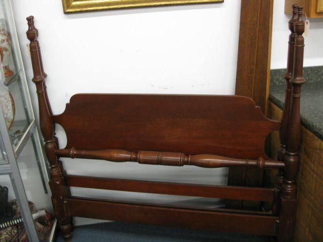 Appraisal: Mahogany Poster Bed twin size Tall x Wide