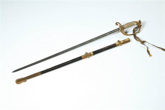 Appraisal: NAVAL SWORD American early th century Brass hilted presentation sword