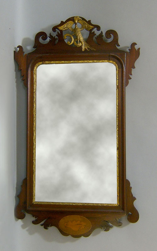 Appraisal: Two similar Chippendale style mirrors h h