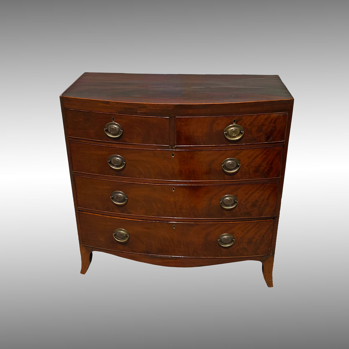 Appraisal: GEORGIAN BOWFRONT DRAWER CHEST - Drawer Georgian chest having a