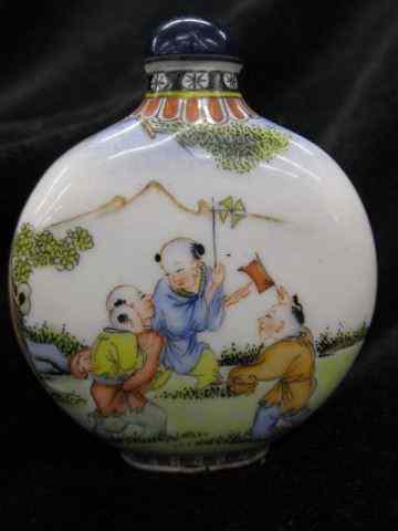 Appraisal: Chinese Snuff Bottle Peking enamel with scenes of children at