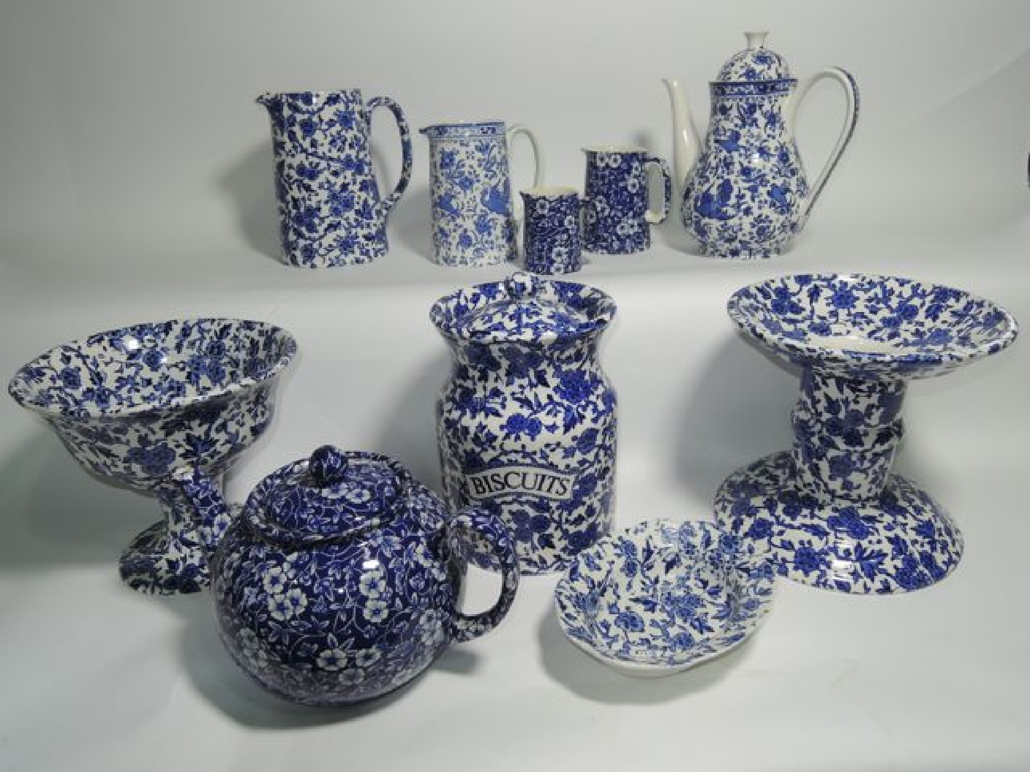 Appraisal: A collection of Burleigh ware blue and white chintz wares