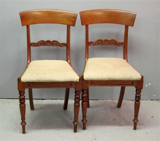 Appraisal: Set of five th century mahogany bar back dining chairs