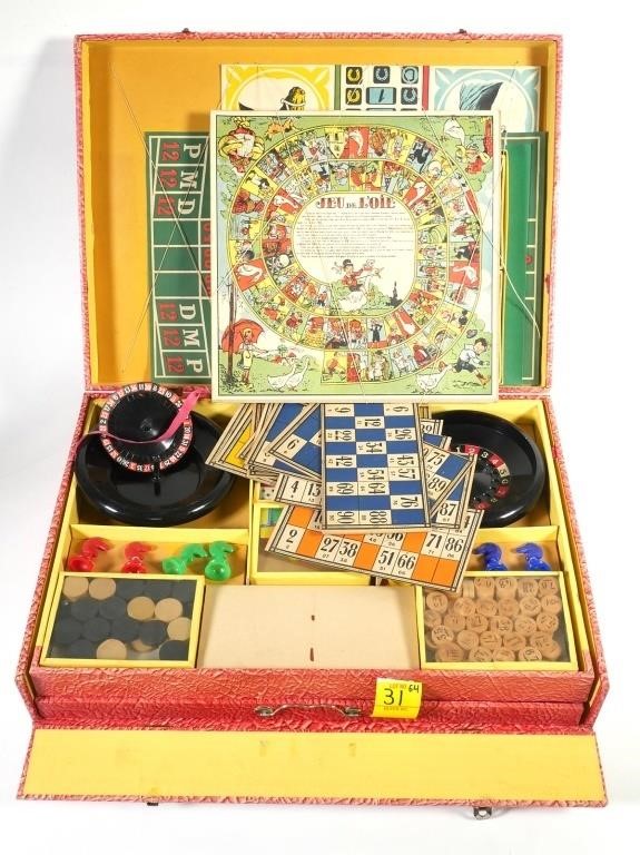 Appraisal: VINTAGE FRENCH GAME SET IN CASE