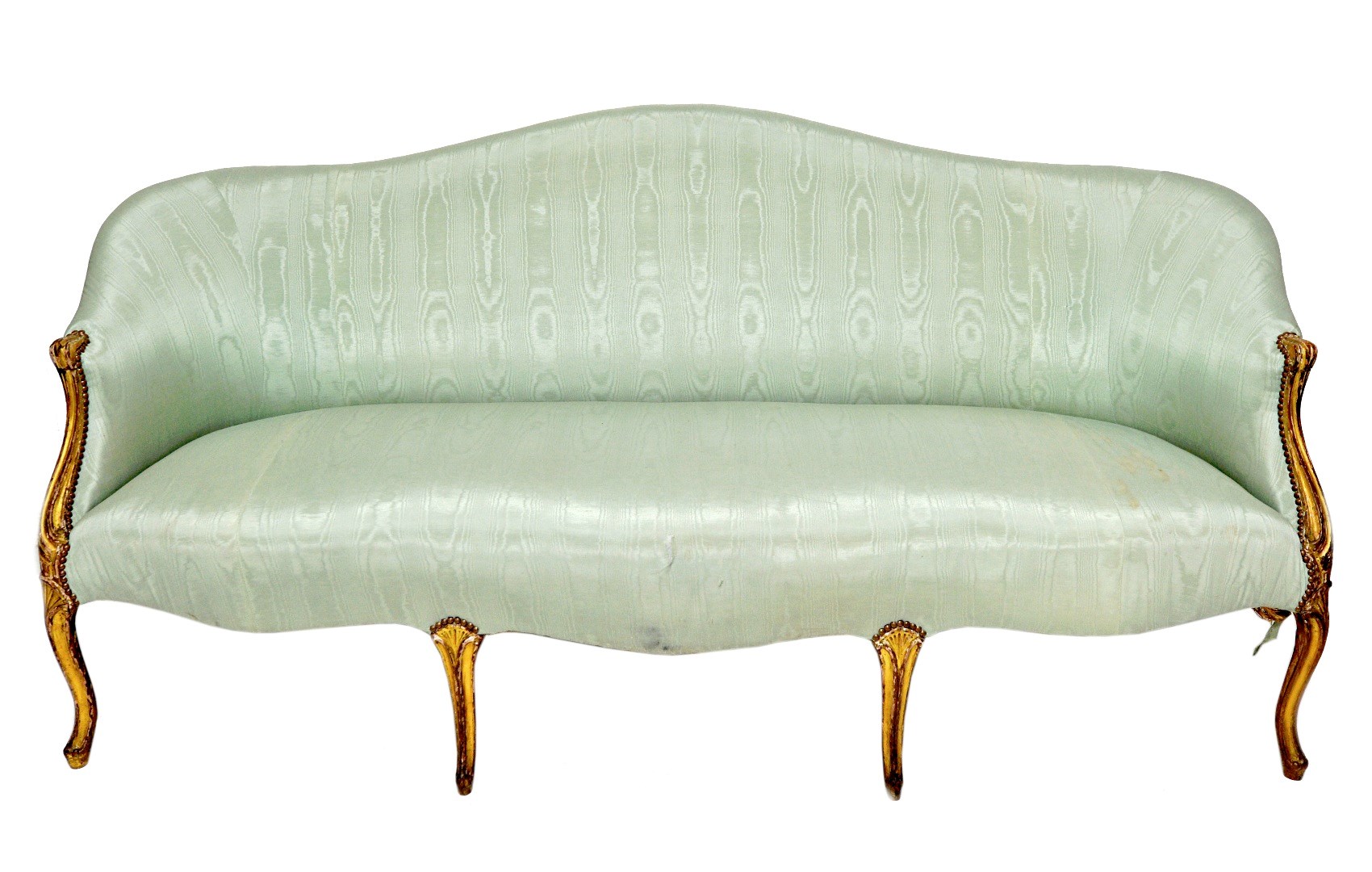 Appraisal: An th century gilt framed sofa with serpentine back and