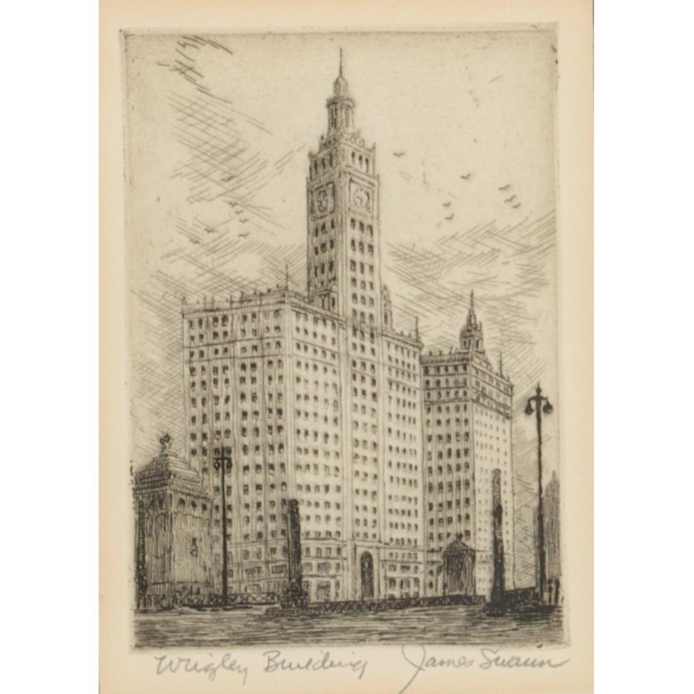 Appraisal: JAMES SWANN AMERICAN - WRIGLEY BUILDING CHICAGO LITHOGRAPH H X