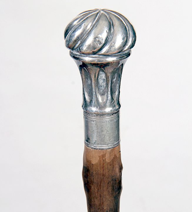 Appraisal: Silver Gorham Cane Ca - A silver mushroom like handle