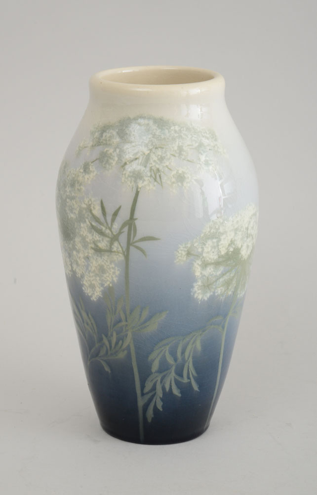 Appraisal: ROOKWOOD VELLUM-GLAZE POTTERY VASE The impressed logo above 'VI C'