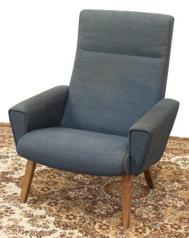 Appraisal: Danish mid-century modern armchair c s- s having high back