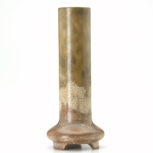 Appraisal: ROSEVILLE Rare Pauleo footed vase covered in exceptional light brown-to-copper