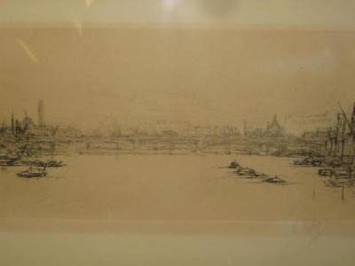 Appraisal: WILLIAM WALCOT The Thames London etching signed in pencil plate