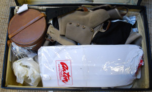 Appraisal: Suitcase containing gentleman's accessories including dress shirts collars bow-ties pairs