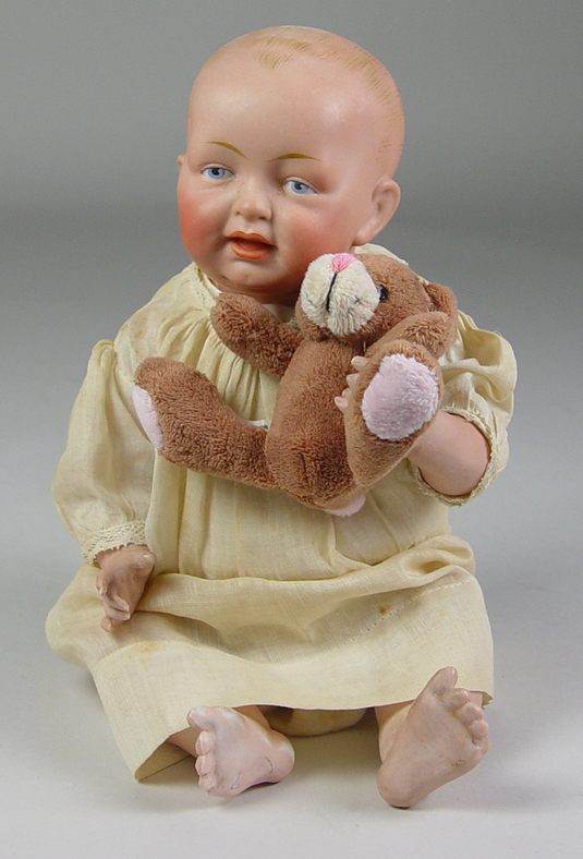 Appraisal: German All-Bisque Kestner Baby Character baby with blue painted eyes