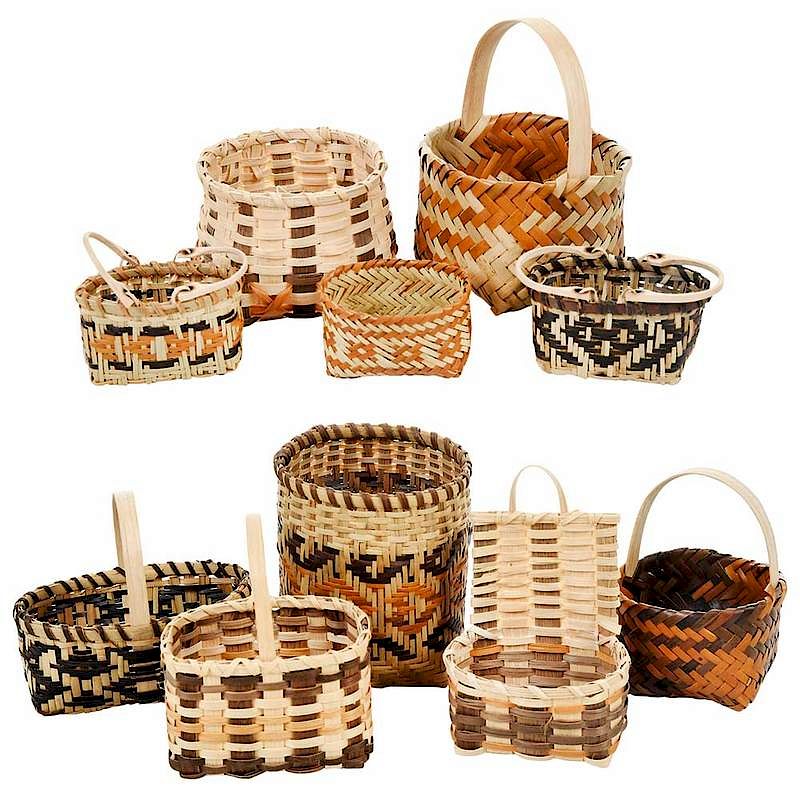 Appraisal: Ten Miniature Cherokee Baskets Qualla Boundary North Carolina seven river