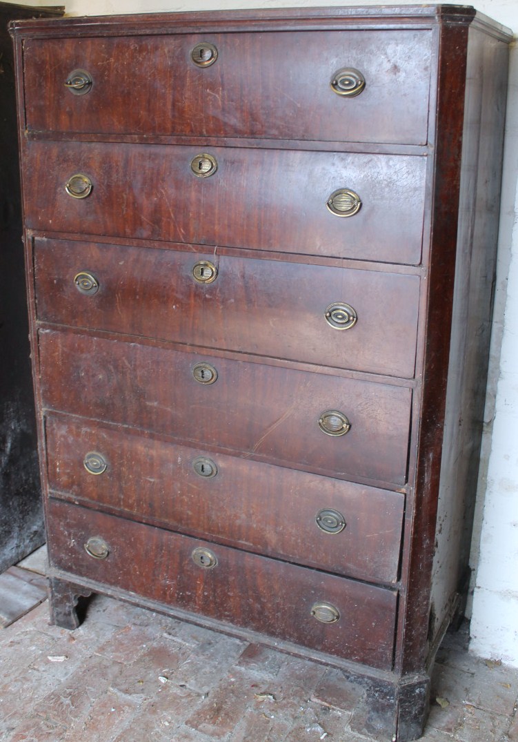 Appraisal: A late thC Dutch chest with six long drawers each