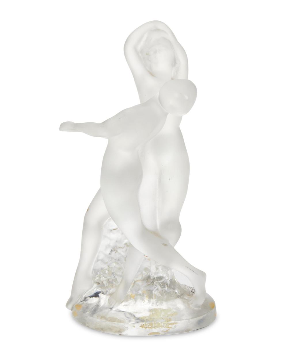 Appraisal: A Lalique Deux Danseuses crystal figural group Third-quarter th Century