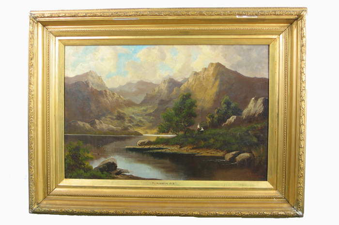 Appraisal: R E WILKINSON British th th century Oil on canvas