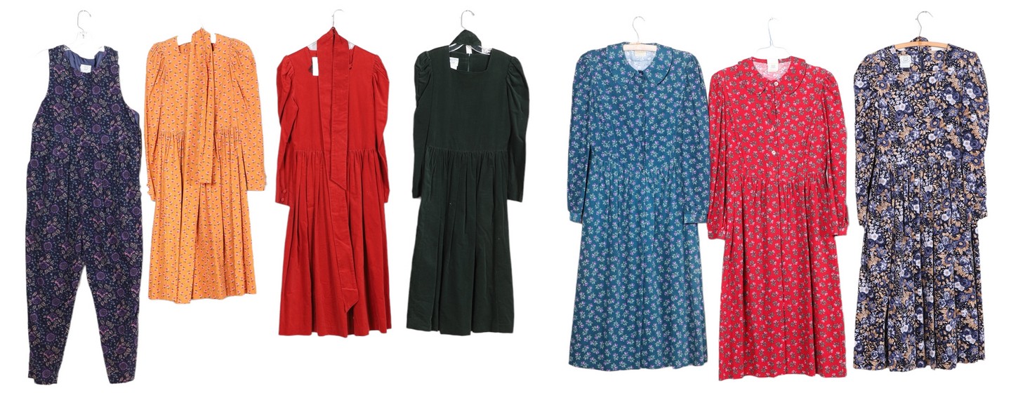 Appraisal: Vintage Laura Ashley dresses and jumpsuit to include floral button