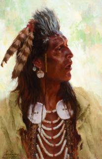 Appraisal: Howard Terpning b Crow Warrior Howard Terpning b Crow Warrior