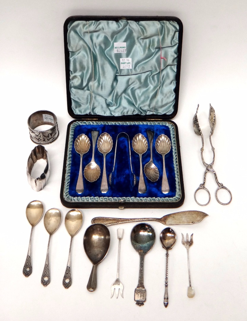 Appraisal: Silver and silver mounted wares comprising a set of six