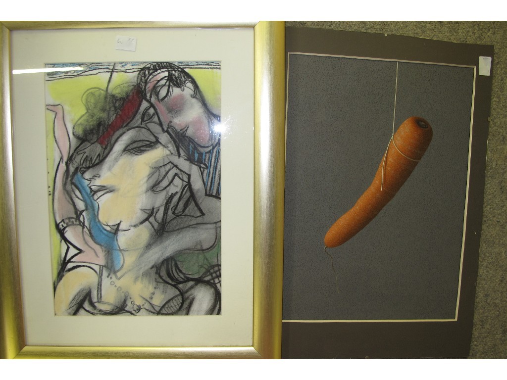 Appraisal: DAVID EVANS RSA RSW Acrylic 'Carrot' signed verso plus a