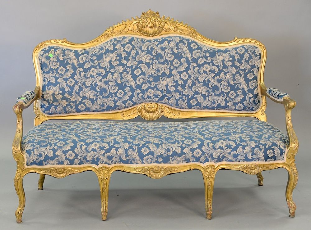 Appraisal: Louis XV style settee ht in lg in Louis XV