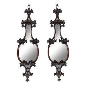 Appraisal: A Pair of George III Style Mirrored and Carved Mahogany