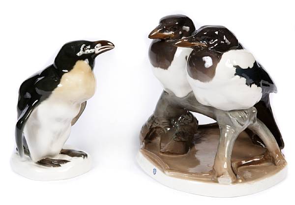 Appraisal: A group of German porcelain models of birds together with