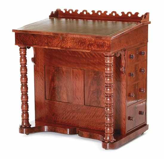 Appraisal: Mahogany legislator's Davenport desk late th century pierced gallery above