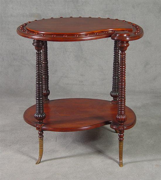 Appraisal: Mahogany Stained Hardwood Center Table Early th Century Spool turned