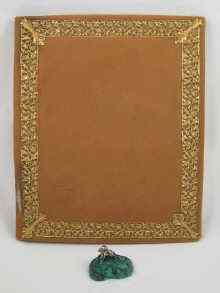 Appraisal: A suede leather folder blotter with fine gilt border together