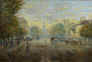 Appraisal: Parisian Street Scene Avenue Montaigne th Century French School th