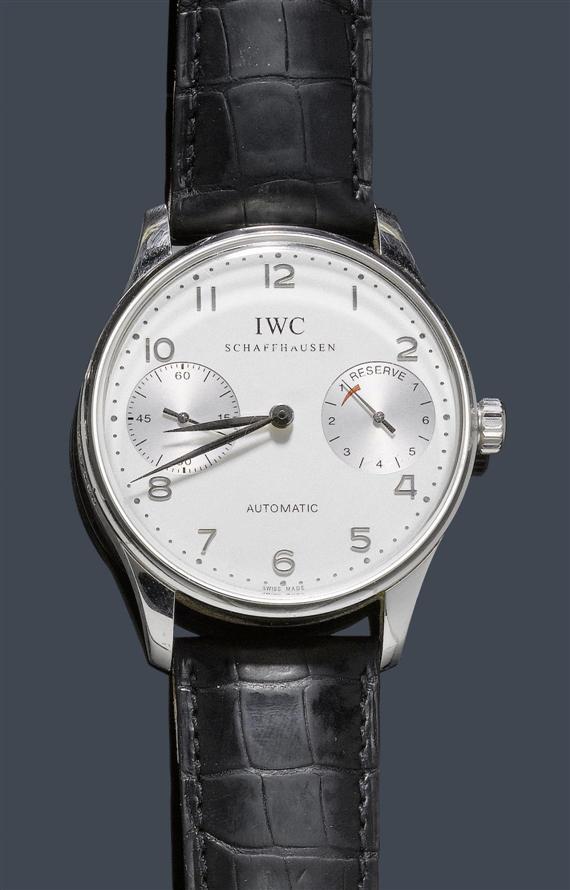 Appraisal: A GENTLEMAN'S WRISTWATCH AUTOMATIC WITH POWER RESERVE PORTUGIESER Platinum Ref