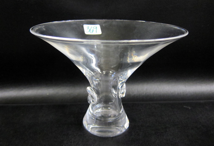 Appraisal: STEUBEN CRYSTAL VASE clear with large flared rim signed Steuben