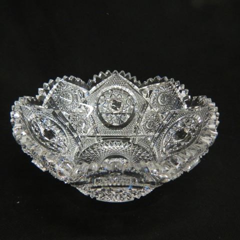 Appraisal: Superb Clark Cut Glass Bowl blown-out hobstars in medallions diamond