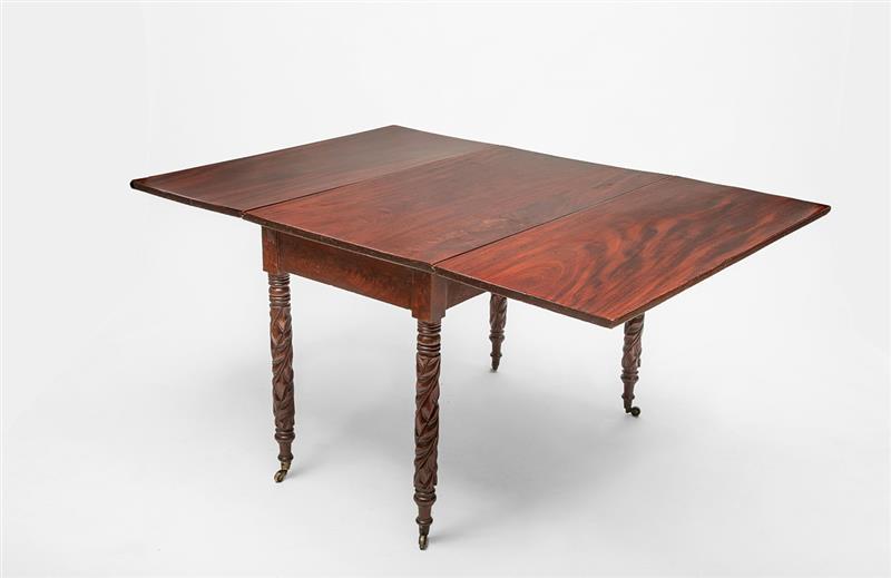 Appraisal: American Empire Mahogany Drop-Leaf Table x x in Estimate -