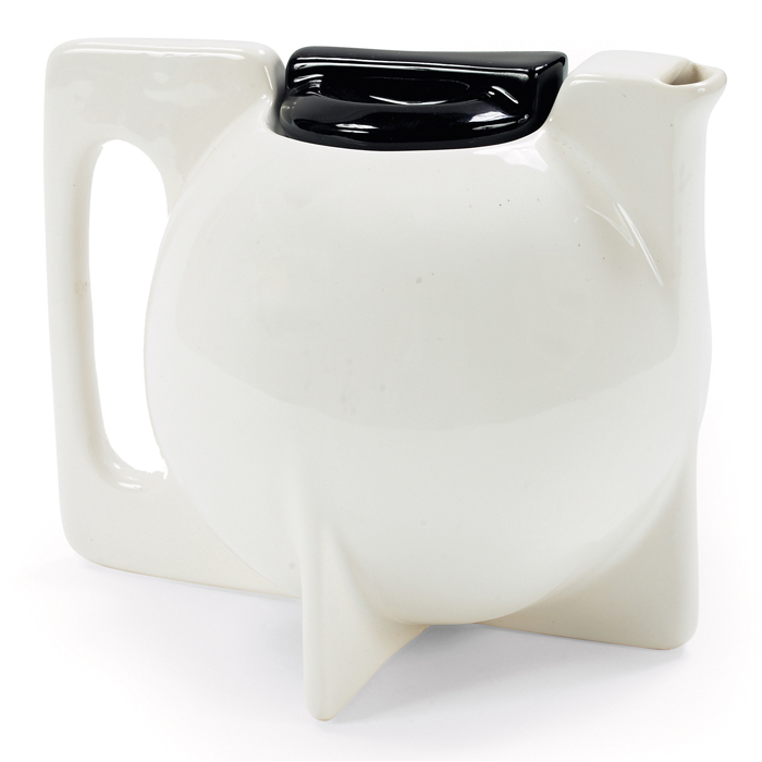 Appraisal: Cowan tea pot attribution Bauhaus style form in white glazed