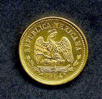 Appraisal: piece Gold Coin Mexico pesos Very faint handling marks