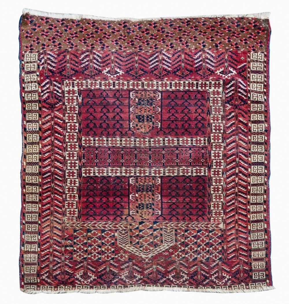 Appraisal: TURKMEN RUGlate th century wool on wool ' x '