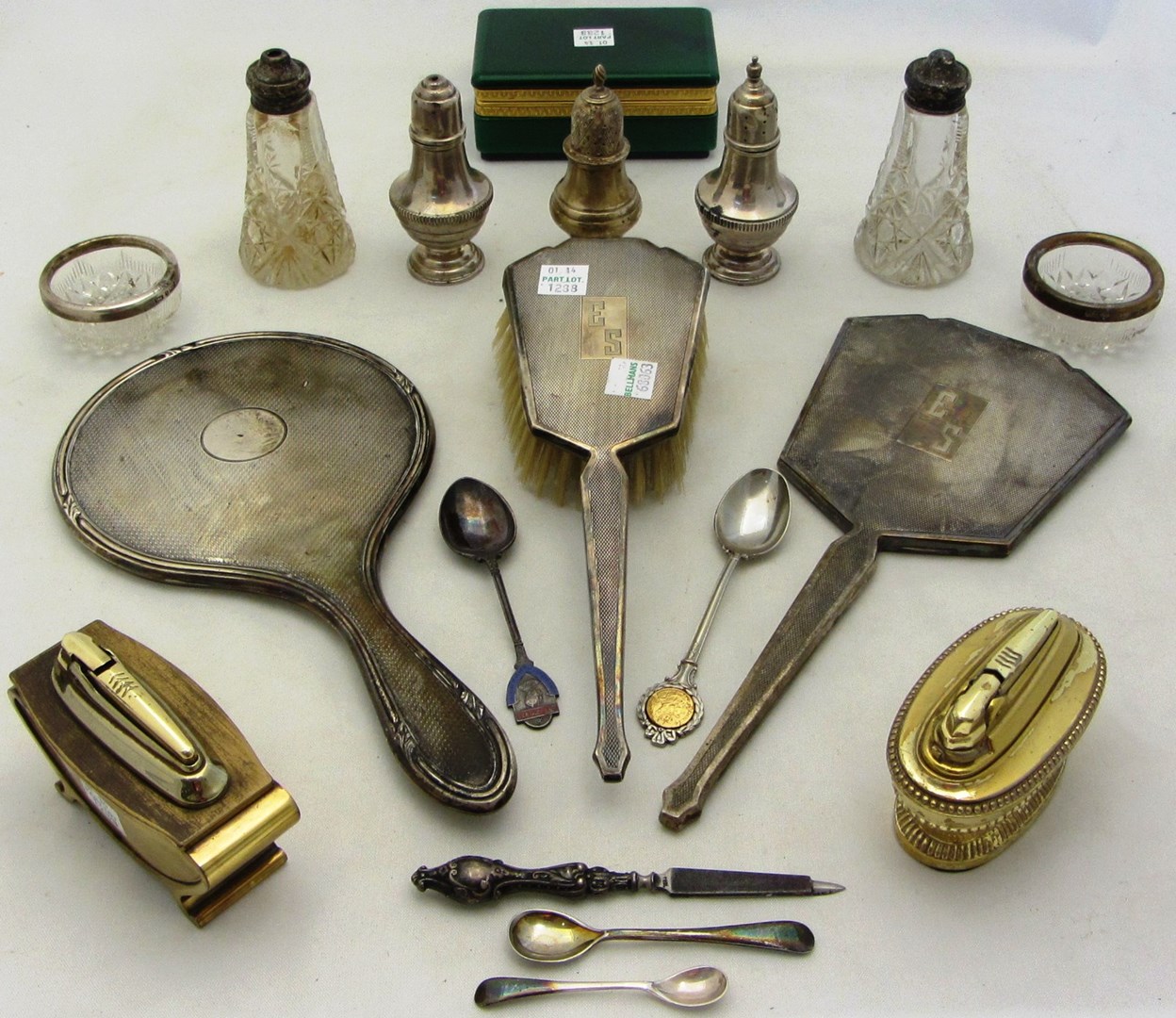 Appraisal: Mostly silver and silver mounted wares including two hand mirrors