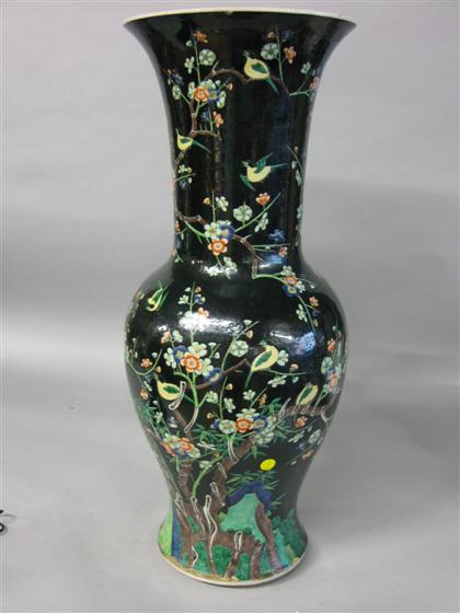 Appraisal: Large Chinese famille Verte floor vase kangxi mark late th