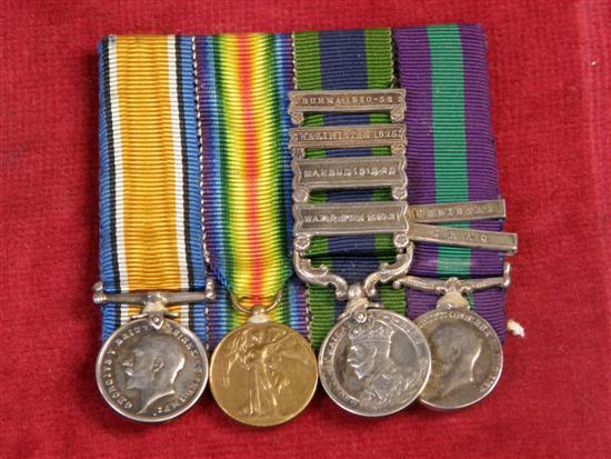 Appraisal: Four miniature medals - Great War George V India Medal