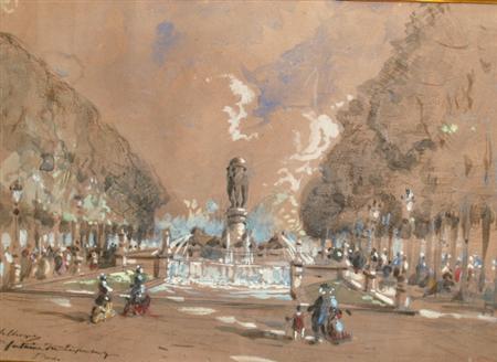 Appraisal: Hubert Clerget French - Fontaine du Luxembourg Paris Estimate -