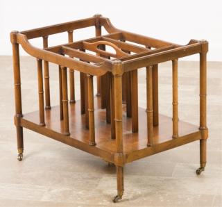 Appraisal: Drexel W Nutting Canterbury Magazine Rack Drexel fruitwood canterbury magazine