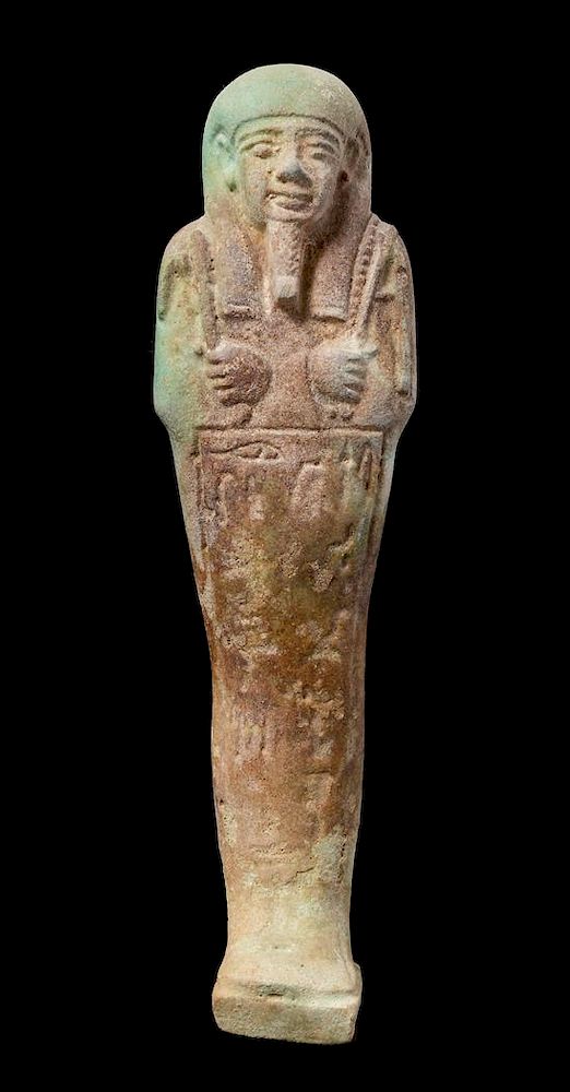 Appraisal: An Egyptian Faience Shabti Height inches An Egyptian Faience Shabti